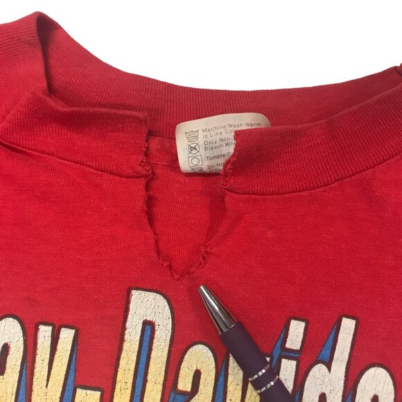 Vintage Harley Davidson JAX FLA Free Spirit Eagle XL Red Michaels Cycle Service - Picture 4 of 10